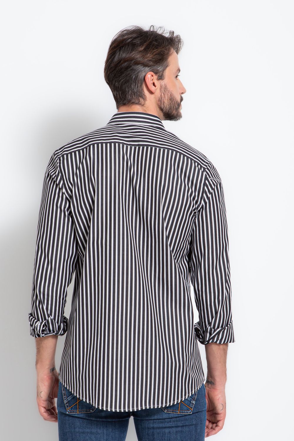 Camisa Slim Comfort Algodão 80 ML Preto
