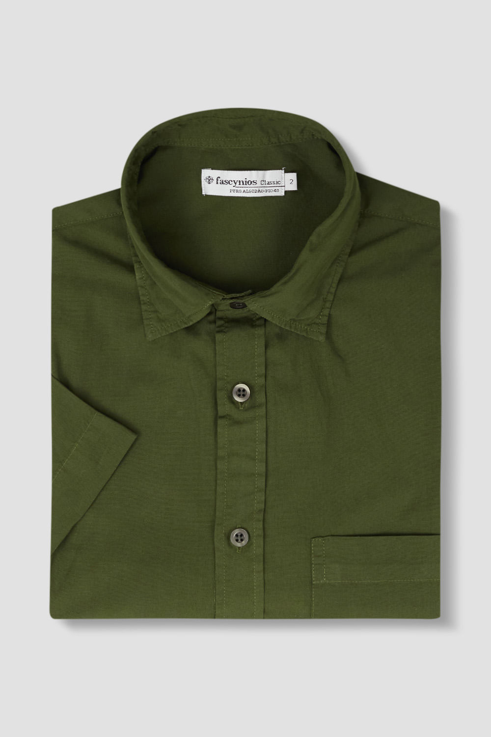 Camisa Algodão MC Verde Escuro