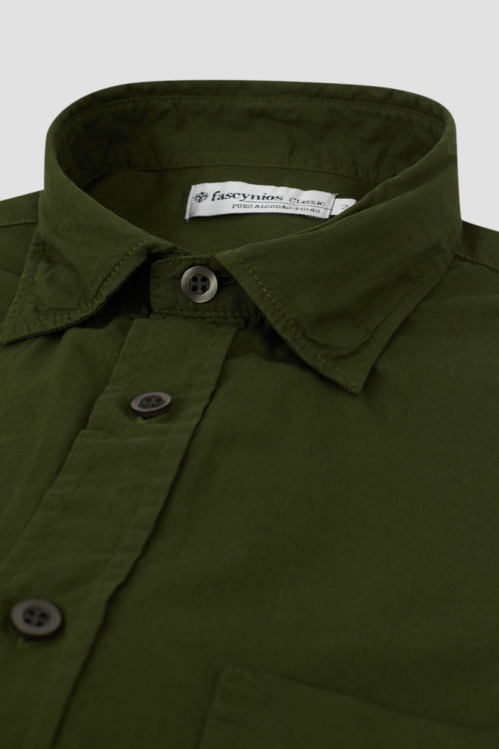 Camisa Algodão MC Verde Escuro