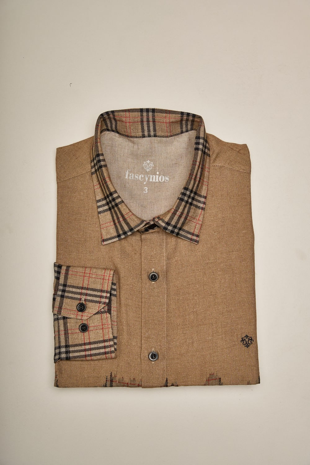 Camisa Estampada Linho c/ Modal ML Bege