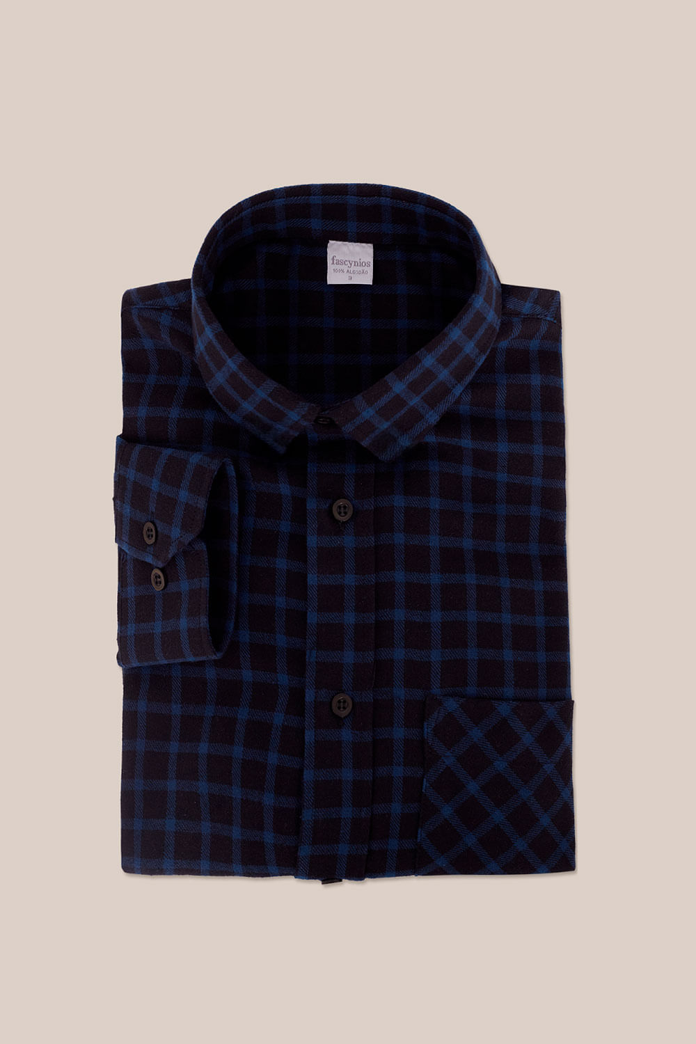 Camisa Xadrez em Flanela ML Azul