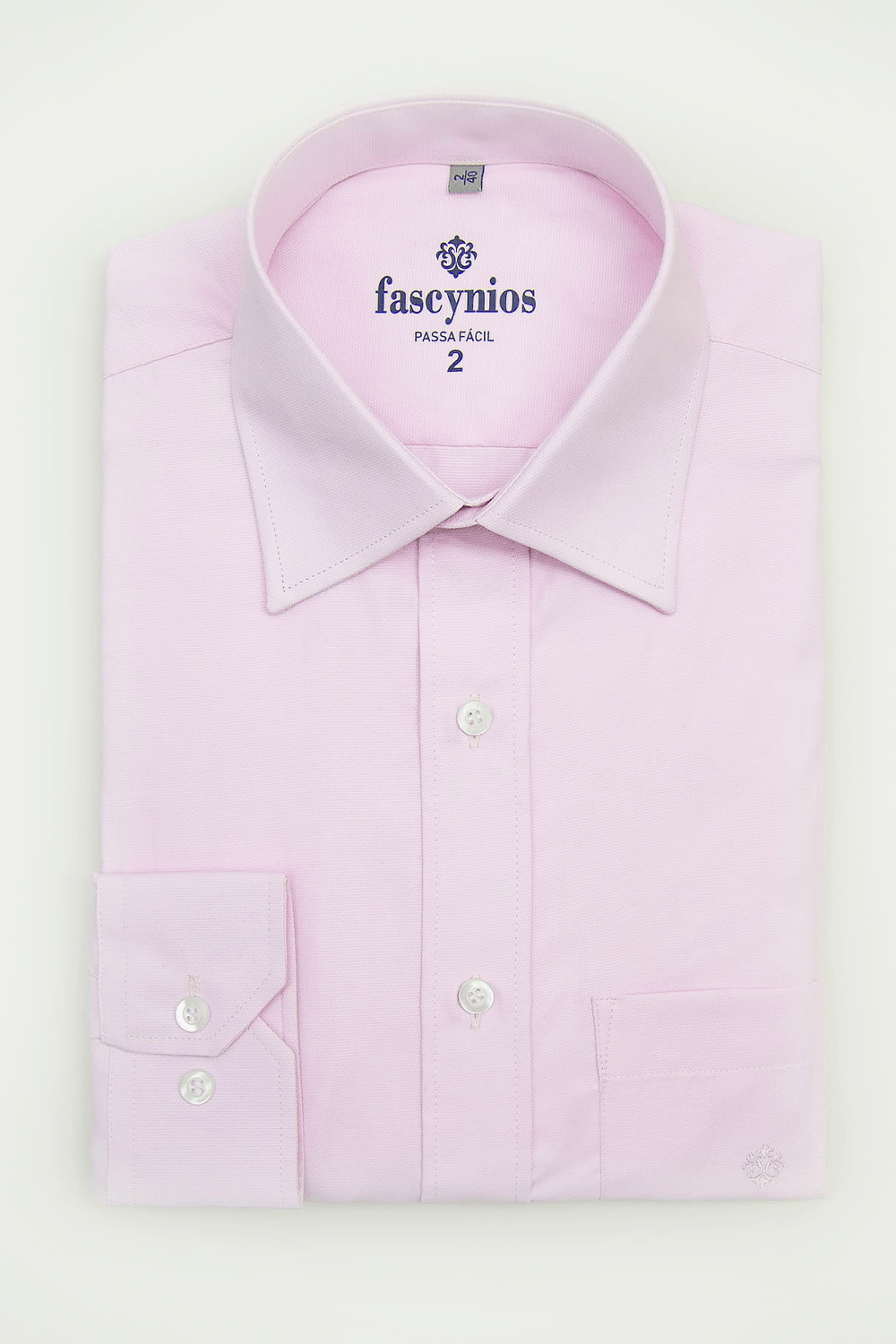 Camisa Social Maquinetada Passa Fácil ML Rosa