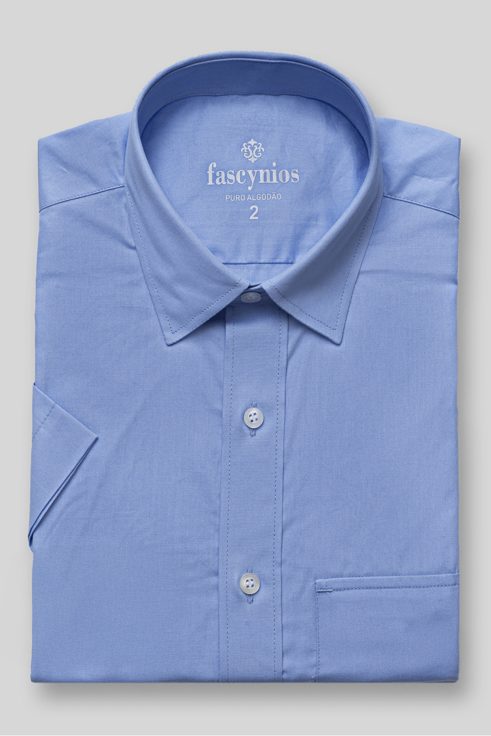 Camisa Algodão Fio 50 MC Azul Claro