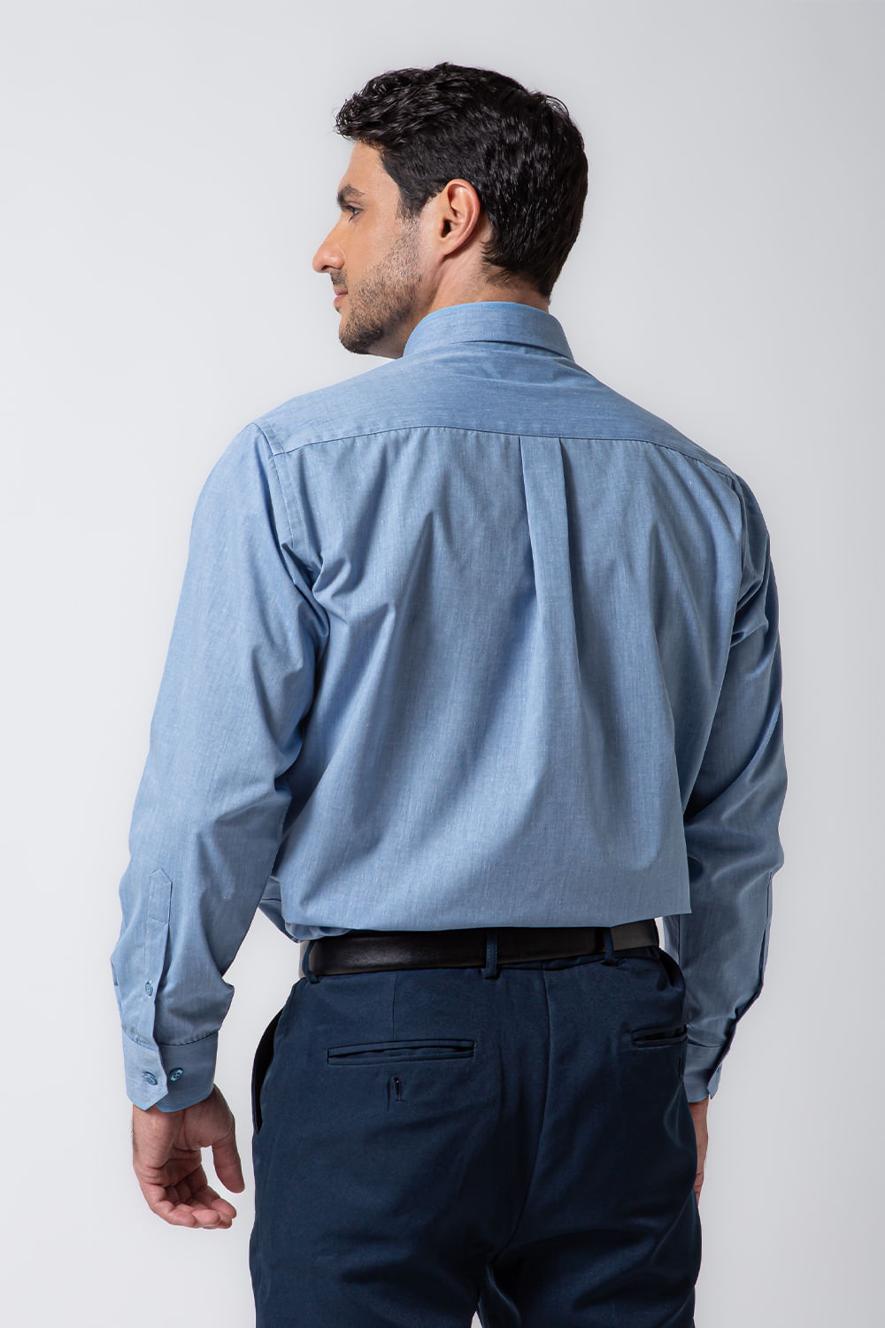 Camisa Social Algodão Fil-a-Fil Azul Claro