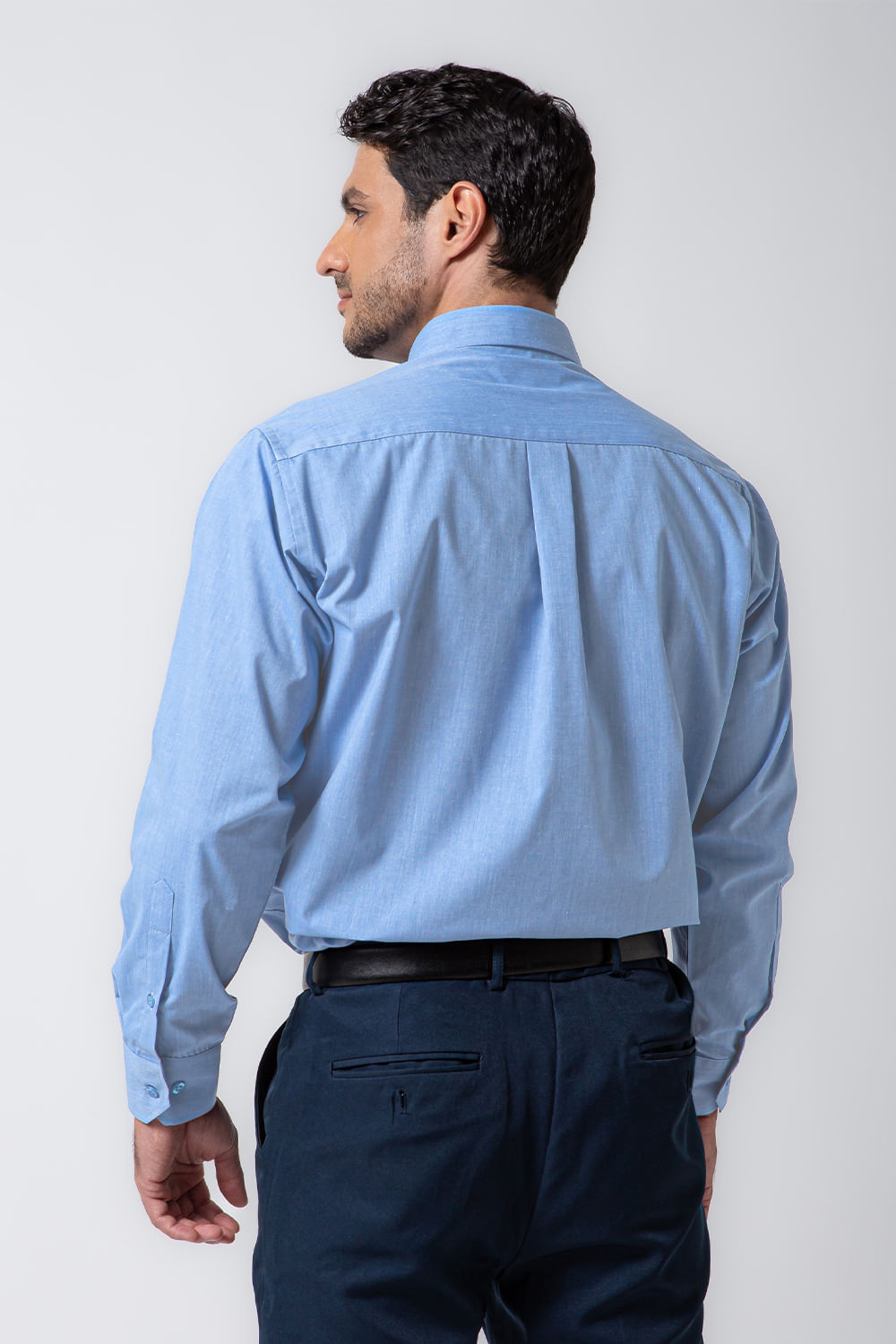 Camisa Social Algodão Fil-a-Fil Azul Claro